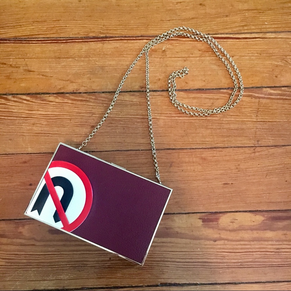 NWT Red “No U Turn” Anya Hindmarch Chain Clutch